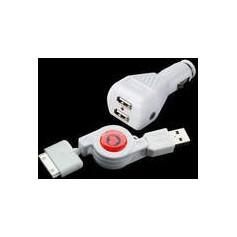 CAVO PER IPOD  RETRATTILE USB + ADATTATORE AUTO US