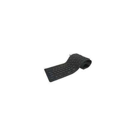 TASTIERA CON FILO USB PIEGHEVOLE IN GOMMA NERA