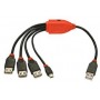 HUB USB 2.0 3 PORTE TIPO A E 1 PORTA TIPO MINI-B
