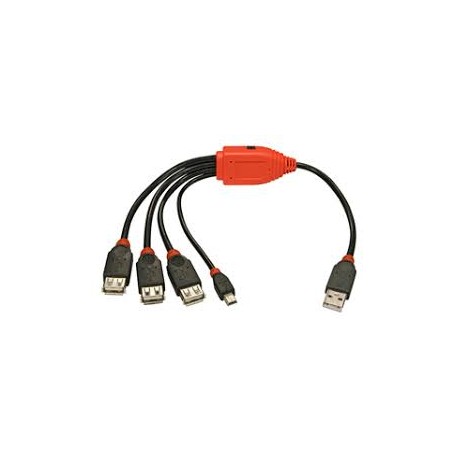 HUB USB 2.0 3 PORTE TIPO A E 1 PORTA TIPO MINI-B
