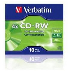 CD MASTERIZZABILE CD-RW 80MINUTI 700MB 4X