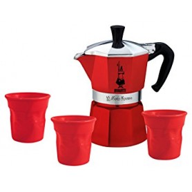 CAFFETTIERA 3 TAZZE MOKA EXPRESS RED PASSION SET