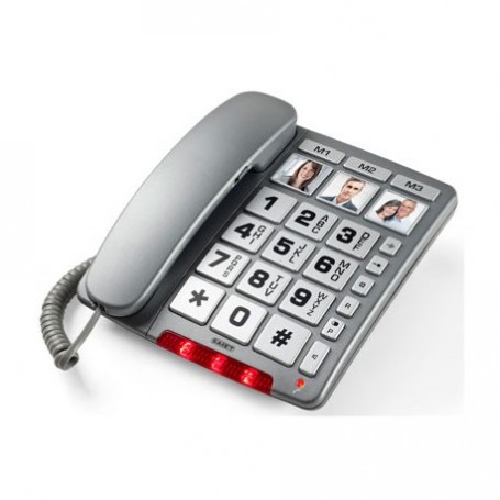 TELEFONO MULTIFUNZIONE A TASTI GRANDI GRIGIO