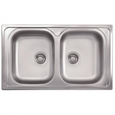 LAVELLO 2 VASCHE INOX 86X50 PILETTE 3 1/2