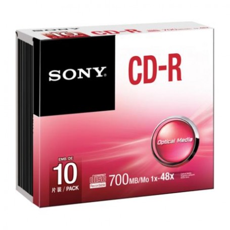 CD MASTERIZZABILE CD-R 80MINUTI 700MB 1X-48X 10PZ