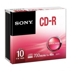 CD MASTERIZZABILE CD-R 80MINUTI 700MB 1X-48X 10PZ