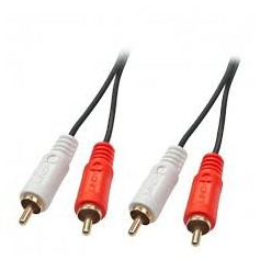 CAVO AUDIO STEREO RCA BIANCO/ROSSO M/M 2METRI