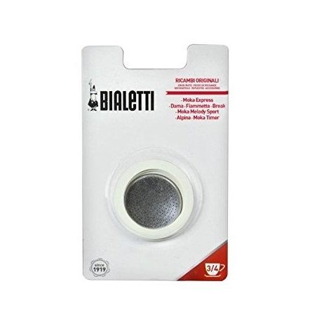 GUARNIZIONE DA 3PZ + 1 PIASTRINA PER MOKA 3/4 TAZZ