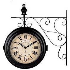 OROLOGIO DA PARETE A BANDIERA NERO 39X39X8CM