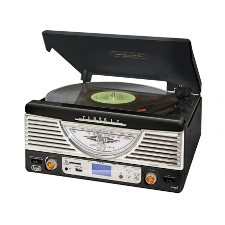 GIRADISCHI MULTIFUNZIONE STILE ANNI 60 NERO