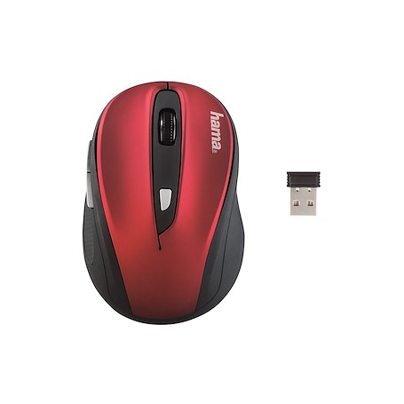 MOUSE OTTICO WIRELESS 1600DPI TASTI 6 ROSSO