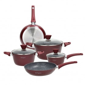 Set Pentole Pz8 In Acciaio Cottura Gas-induzione