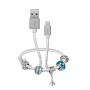 CAVO DATI USB 2.0 A MICRO USB CON PENDENTI BLU