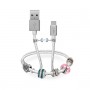 CAVO DATI USB 2.0 A MICRO USB CON PENDENTI BIANCO