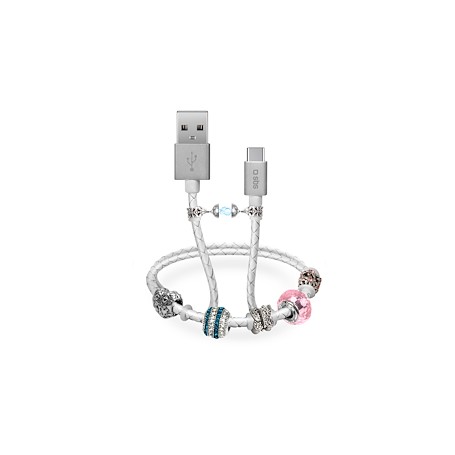 CAVO DATI USB 2.0 A MICRO USB CON PENDENTI BIANCO