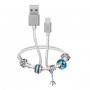 CAVO DATI USB 2.0 A LIGHTNING CON PENDENTI BIANCO