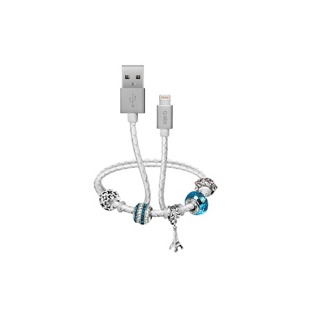 CAVO DATI USB 2.0 A LIGHTNING CON PENDENTI BIANCO
