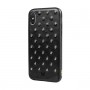 CUSTODIA IN SILICONE PER IPHONE X NERO BORCHIATA