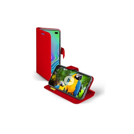 CUSTODIA A LIBRO PER SAMSUNG GALAXY S10 PLUS RED