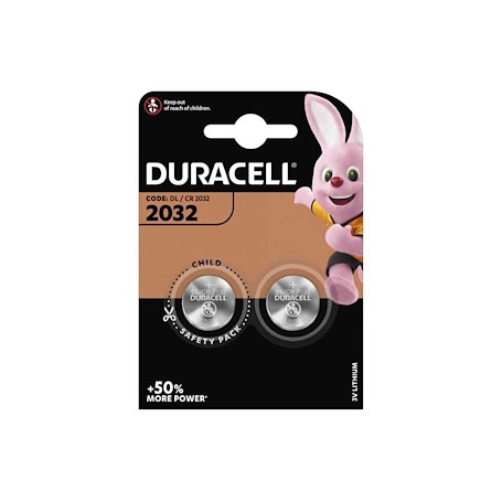 PILA BOTTONE CR2032 3V LITHIUM DURACELL 2 PZ