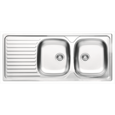 LAVELLO 2 VASCHE INOX 116X50 CON SCOLATURA DX