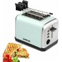 TOSTAPANE 850WATT 2 FETTE 3 FUNZIONI INOX AZZURRO