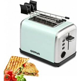 TOSTAPANE 850WATT 2 FETTE 3 FUNZIONI INOX AZZURRO