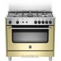 CUCINA A GAS 5 FUOCHI 90X60 FORNO A GAS A+ CREMA