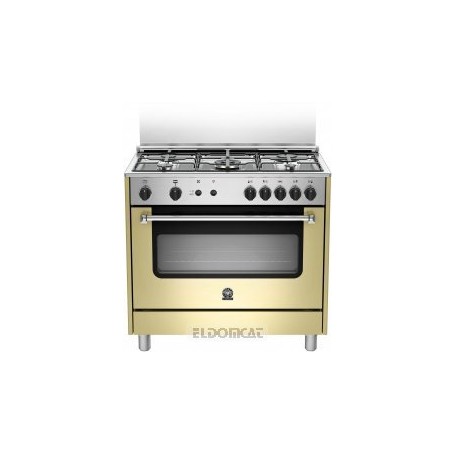 CUCINA A GAS 5 FUOCHI 90X60 FORNO A GAS A+ CREMA