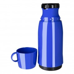 BOTTIGLIA TERMICA 0.5LT BLU CON BICCHERE