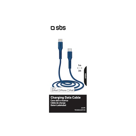 CAVO DATI LIGTHNING A TYPE C 1M BLU