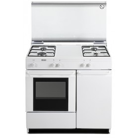 Cucina A Gas 4 Fuochi 86x50 Bianca Forno Gas+p.b.
