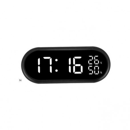 SVEGLIA DIGITALE LED BIANCHI COLORE NERO