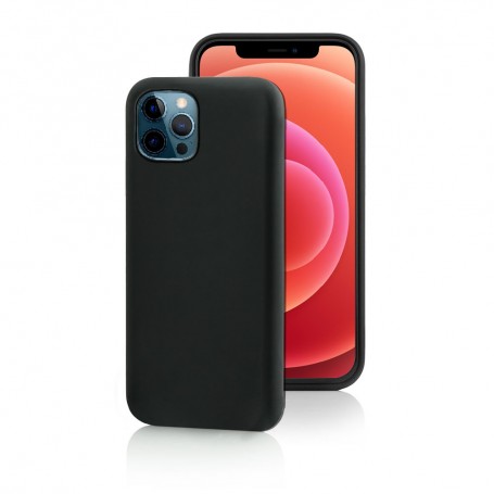 CUSTODIA IN SILICONE NERO PER IPHONE 12 PRO MAX