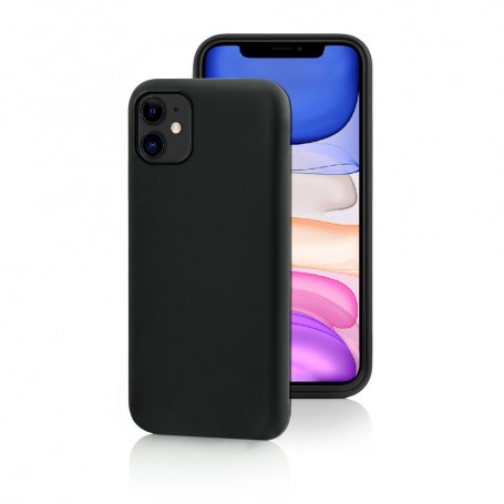 CUSTODIA IN SILICONE NERO PER IPHONE 11