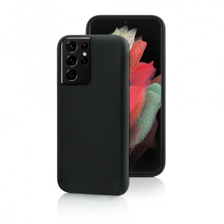 CUSTODIA IN SILICONE NERO PER GALAXY S21 ULTRA