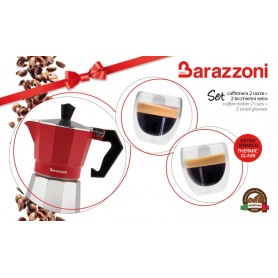 CAFFETTIERA CON 2 TAZZE E BICCHIERI