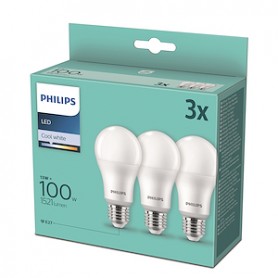 Lampada A Led 14w E27 Bianco Freddo 3 Pezzi