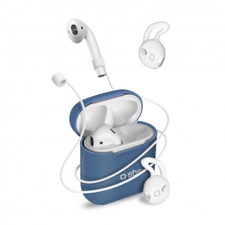 CUSTODIA IN SILICONE PER AURICOLARI AIRPODS+LACCIO
