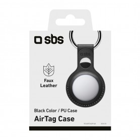 CUSTODIA IN ECOPELLE PER AIRTAG NERO