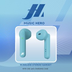 AURICOLARI WIRELESS BLUETOOTH LIGHT BLUE