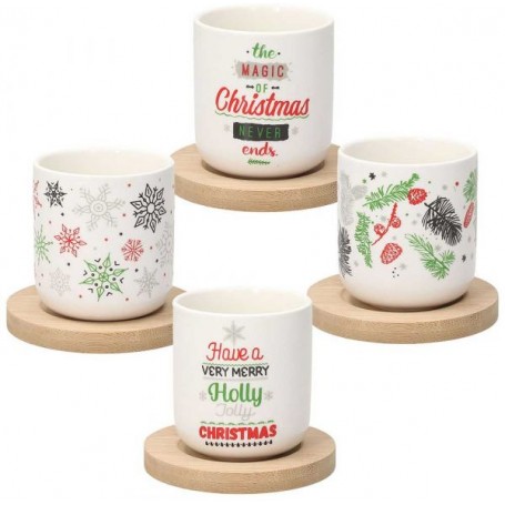 SET 4 TAZZINE DA CAFFÈ NATALE