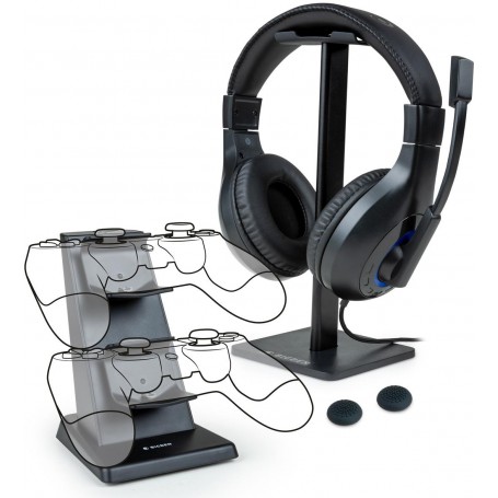 CUFFIA GAMING PER PS4 CON MICROFONO +ACCESSORI