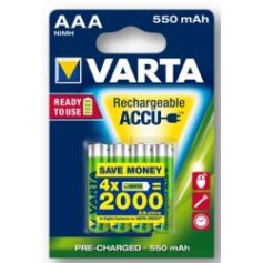 PILA RICARICABILE MINISTILO 550MAH 4 PEZZI