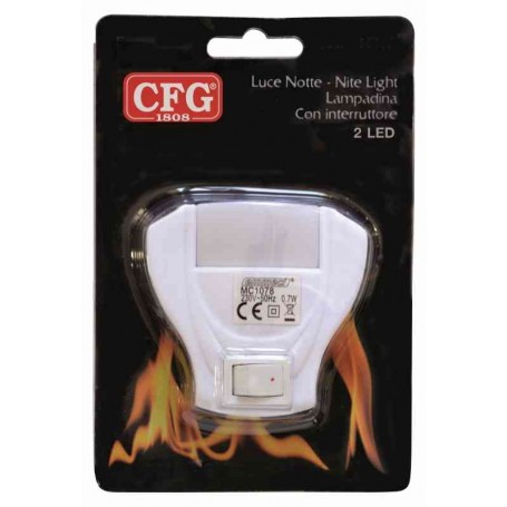 LUCE NOTTE 2LED CON INTERRUTTORE COLOR WHITE