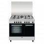 CUCINA A GAS 90X60 4FUOCHI FORNO GAS GRILL SILVER