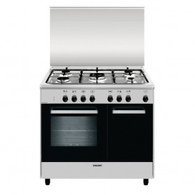 Cucina A Gas 4 Fuochi 90x60 Forno Gas Grill Silver