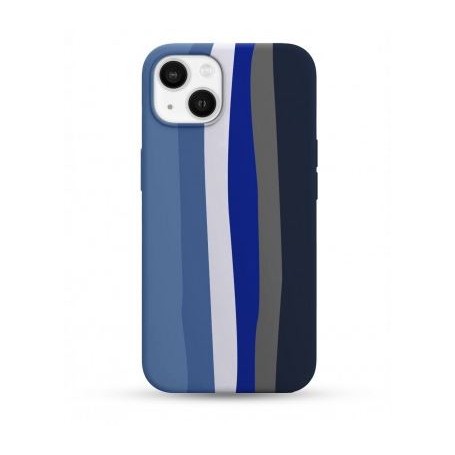 CUSTODIA IN SILICONE PER IPHONE 12 RAINBOW BLUE