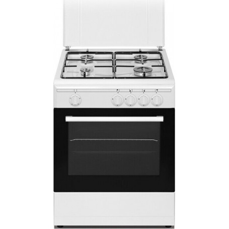 CUCINA A GAS 4 FUOCHI 60X60 FORNO ELETTRICO BIANCO