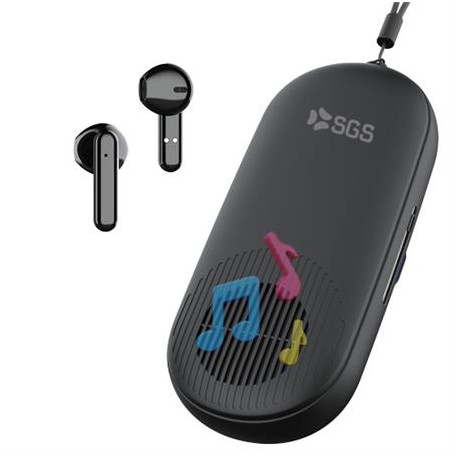 AURICOLARI WIRELESS CON CASSA NERO